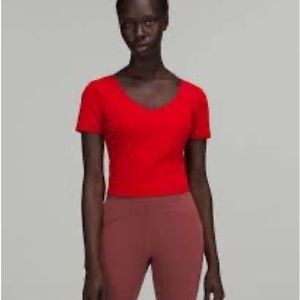 lululemon align tee dark red size 8